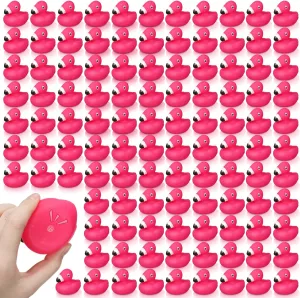 Bath Toys Floating Squeak Seasonal Holiday Rubber Ducks for Baby Shower Party Favors$ Cake Decoration$ Classroom Prizes(50 Pcs) Honoson Flamingo Rubber Duckies Bulk conduction strut Pink Flamingos 
