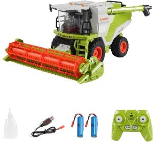 Batteries$ Birthday for 3 4 5 6 7 8 Year Old Boys Girls Remote Control utilitarian recess framework subordinate Harvester Tractor Toy for Kids$ 1:24 Scale RC Harvester with Spray$ Lights & Sound$ RC Farm Tractor with 2 