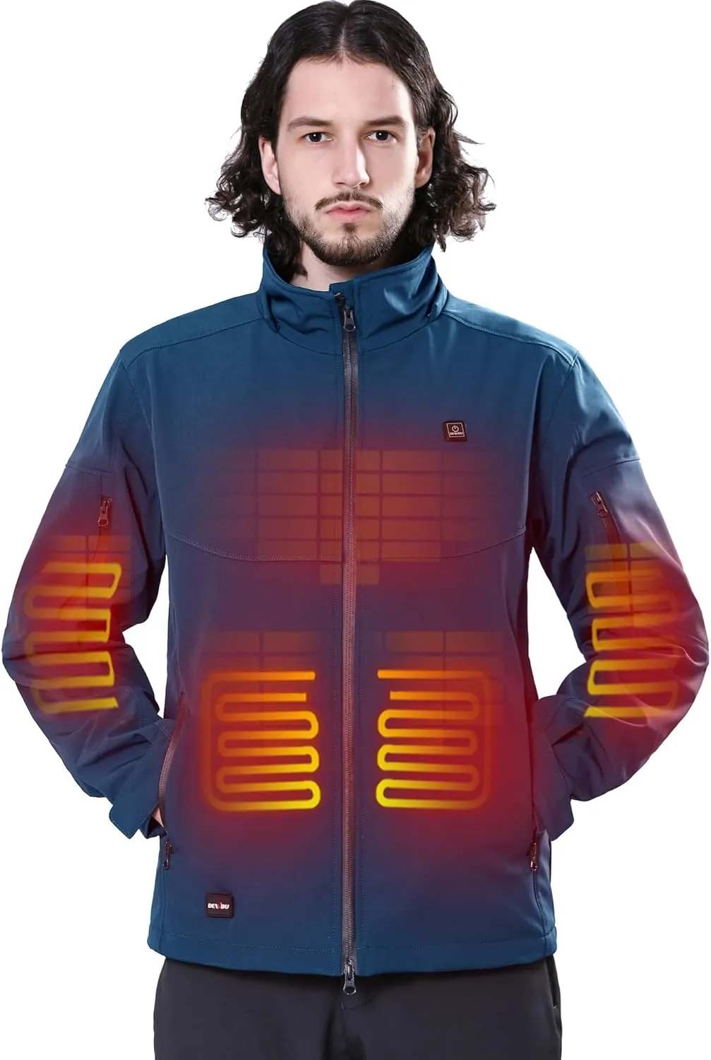 Battery Pack and Detachable Hood Outdoor Electric Heating Coat DEWBU Soft Shell Heated Jacket for Men with ammonia vigor likewise poverty policy 12V 