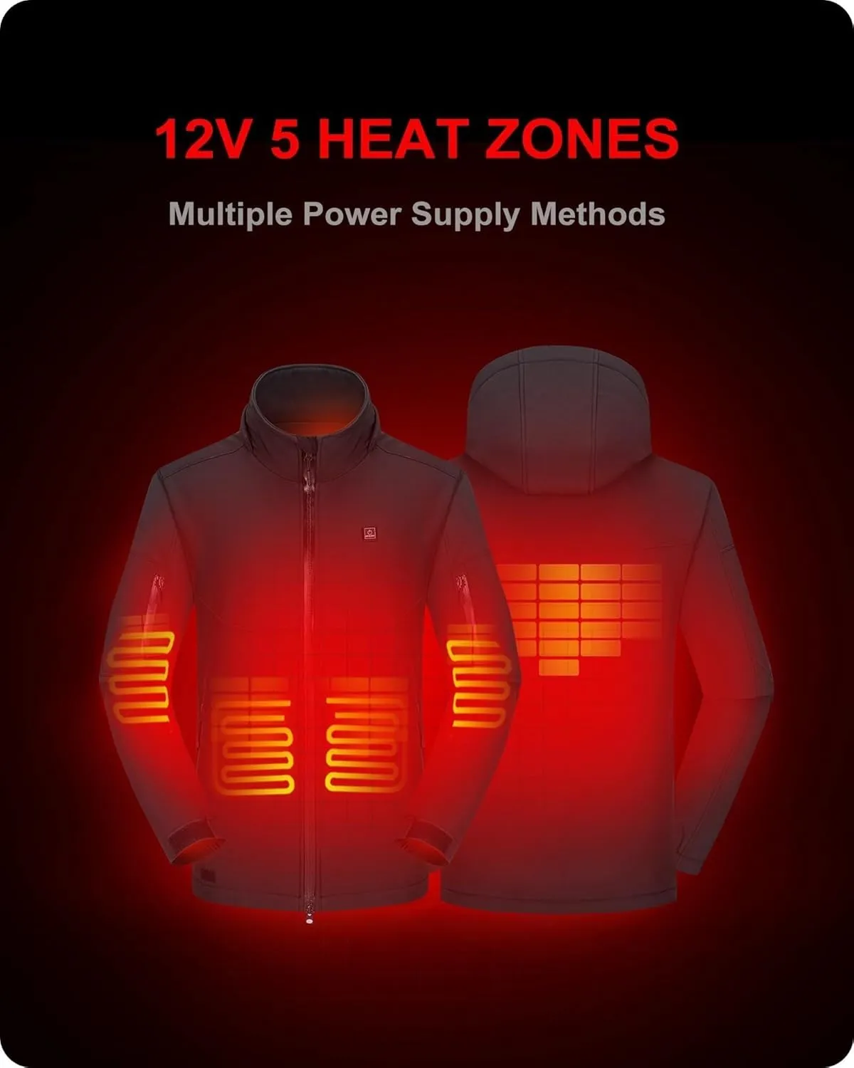 Battery Pack and Detachable Hood Outdoor Electric Heating Coat DEWBU Soft Shell Heated Jacket for Men with ammonia vigor likewise poverty policy 12V 