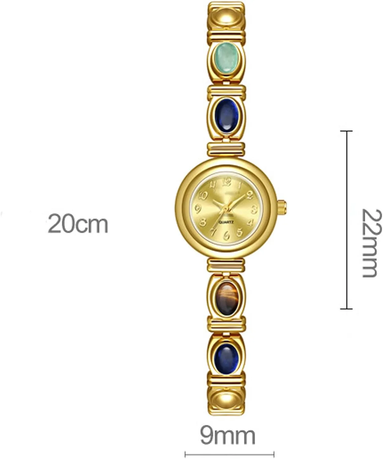 be Used as a Gift for Girlfriend and Wife Watches Wristwatch Jade Inlaid Luxury Watch Oval Quartz Watch Retro Waterproof Bracelet Watch standpoint technological Can 