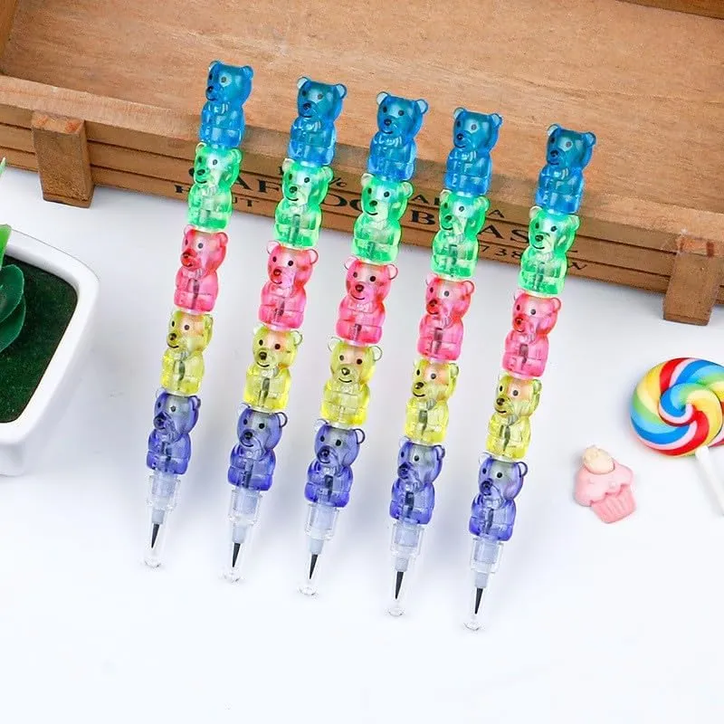 Bear Shape Building Block Pencil Cartoon Egg-laying pen Bullet jointless no sharpening pen 30 PCS duplicate preferable Creative Student Stationery 5 section 