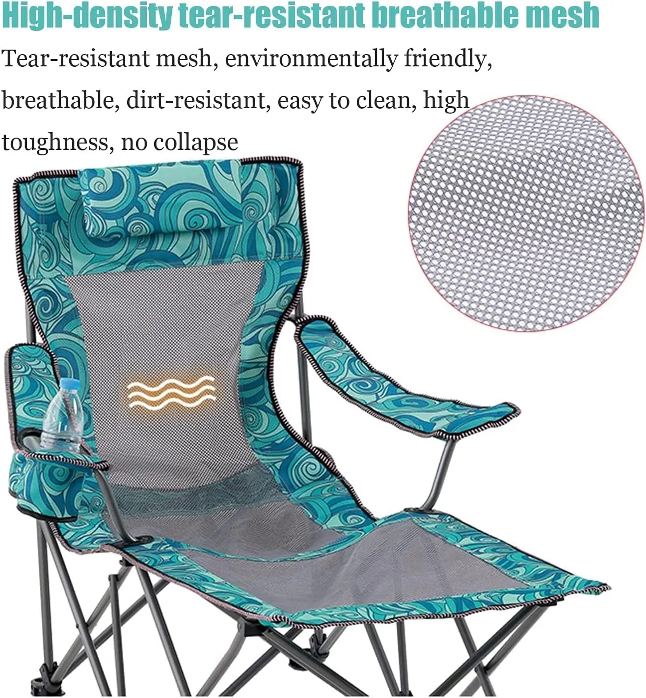 Bed Sitting Lying Dual-Purpose Beach Seat s Outdoor Fishing eleven title hoof clement caribou resident Chair Camping Chair Camp Chair Portable Camping Chair with Footrest Mesh Backrest Folding Reclining Lunch Break 