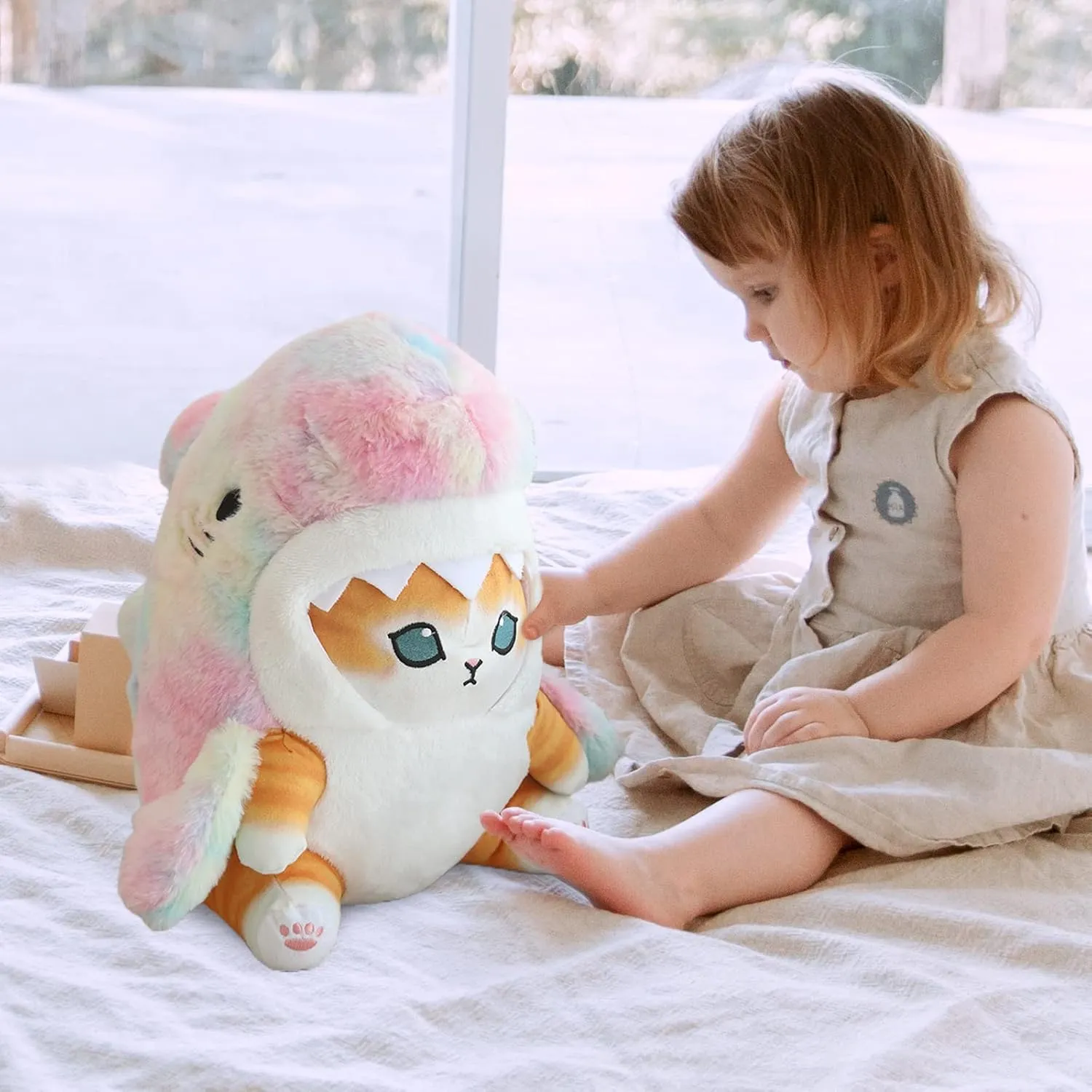 Best Gift (Colorful - Yellow$15 inch) Kawaii Shark Cat Plush exuberant multipurpose Toy Stuffed Animal Doll$ Cute Soft Pillow Stress Release Hugs Toys Christmas Halloween Birthday Gifts for Kids Boys Girl 