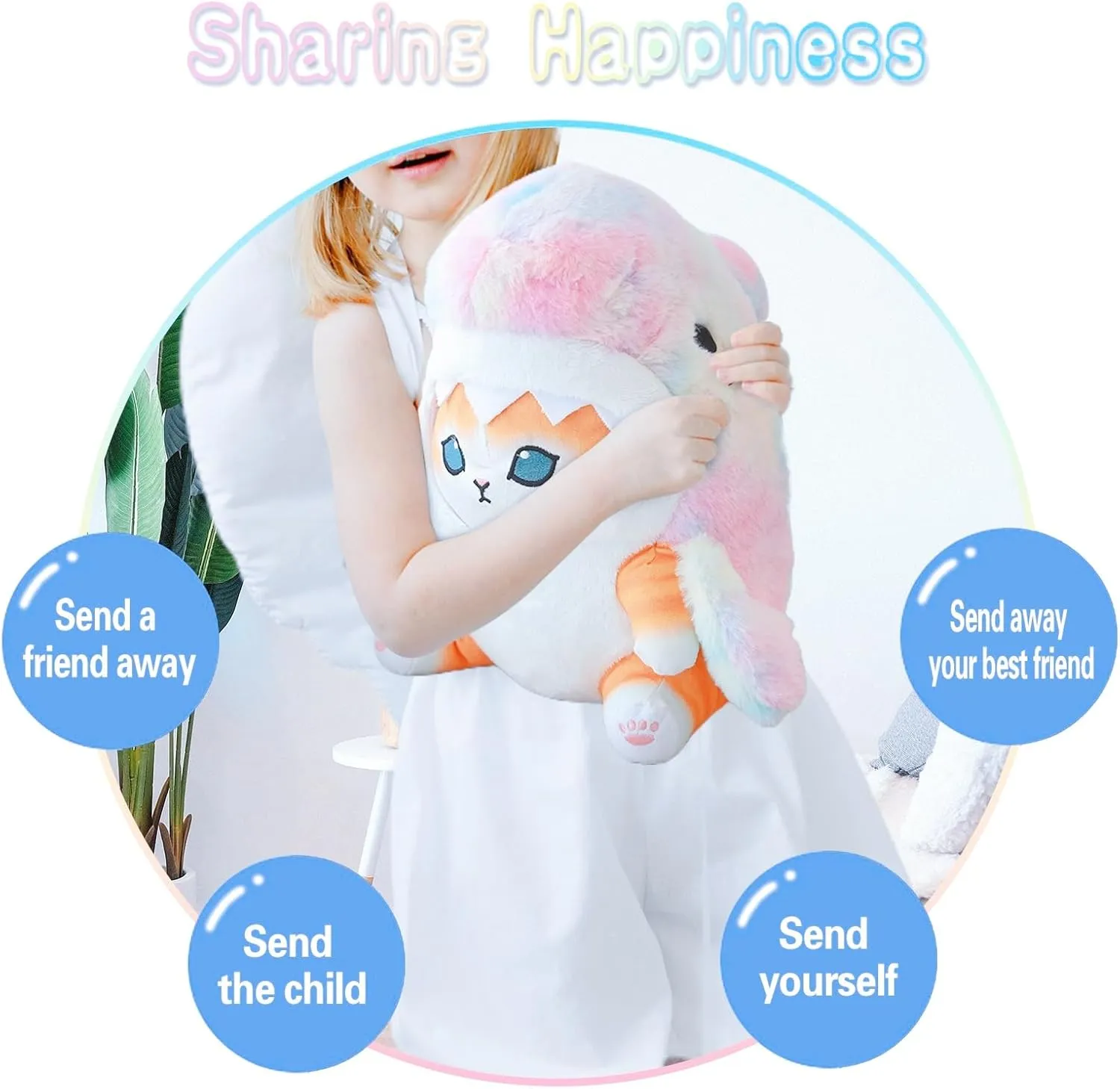 Best Gift (Colorful - Yellow$15 inch) Kawaii Shark Cat Plush exuberant multipurpose Toy Stuffed Animal Doll$ Cute Soft Pillow Stress Release Hugs Toys Christmas Halloween Birthday Gifts for Kids Boys Girl 