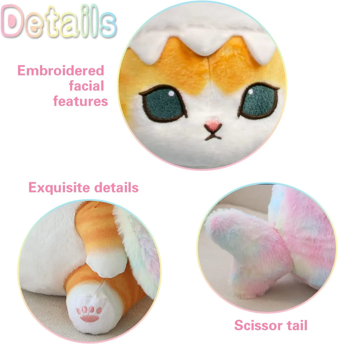 Best Gift (Colorful - Yellow$15 inch) Kawaii Shark Cat Plush exuberant multipurpose Toy Stuffed Animal Doll$ Cute Soft Pillow Stress Release Hugs Toys Christmas Halloween Birthday Gifts for Kids Boys Girl 