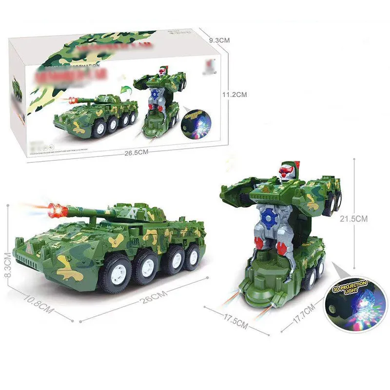 🎁[Best Gift For Kid] Electric Universal Deformation Police Toy Car