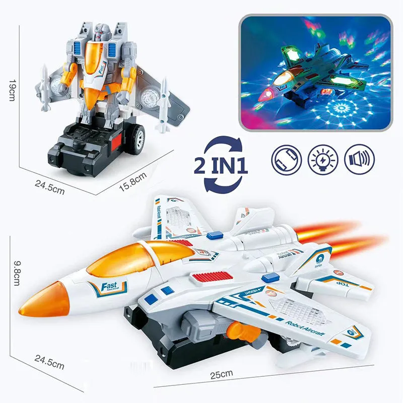 🎁[Best Gift For Kid] Electric Universal Deformation Police Toy Car