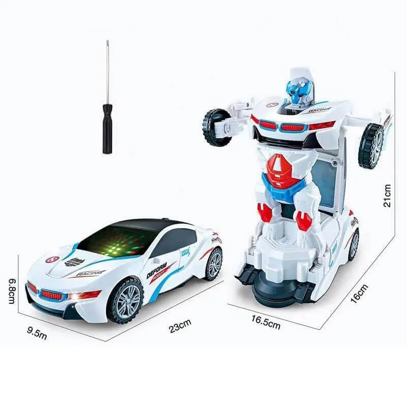 🎁[Best Gift For Kid] Electric Universal Deformation Police Toy Car