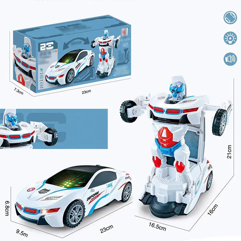 🎁[Best Gift For Kid] Electric Universal Deformation Police Toy Car