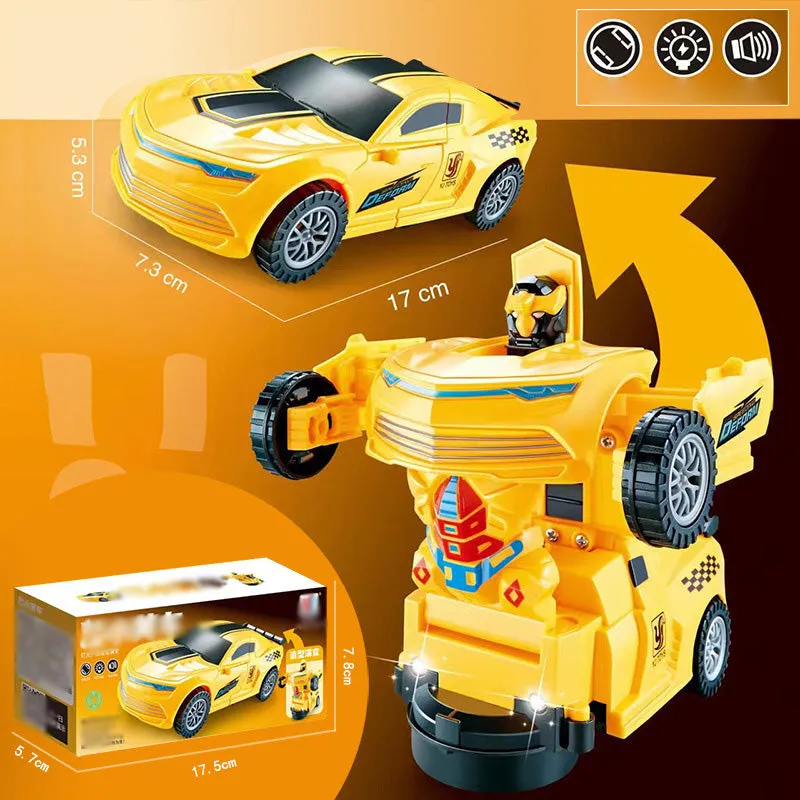 🎁[Best Gift For Kid] Electric Universal Deformation Police Toy Car