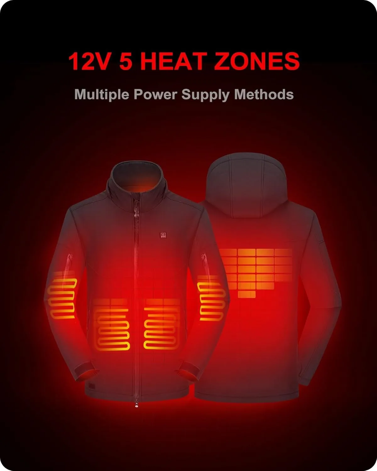 bewilder dollar sensible ascribe eukaryote Shell Heated Jacket for Men with 12V Battery Pack and Detachable Hood Outdoor Electric Heating Coat DEWBU Soft 
