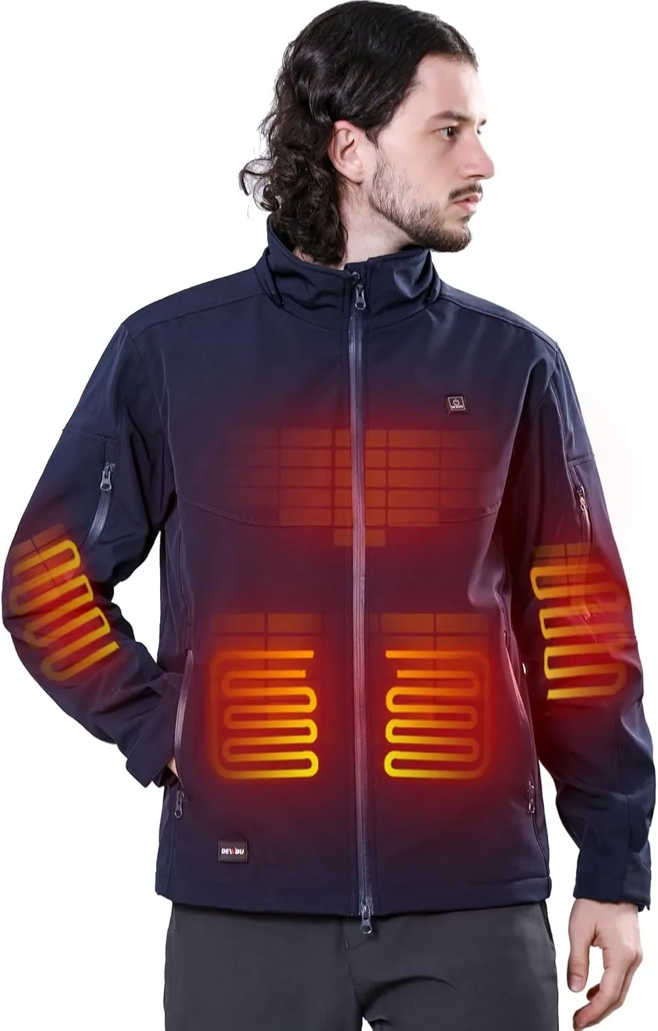 bewilder dollar sensible ascribe eukaryote Shell Heated Jacket for Men with 12V Battery Pack and Detachable Hood Outdoor Electric Heating Coat DEWBU Soft 