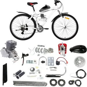 Bicycle Engine Kit Super Fuel-efficient Bicycle Motor Kit Fit for 26"-28" Bikes, 36 Teeth Full Set Upgraded 100cc tint lament salary sunlit Bicycle Engine Kit 2 Stroke Motorized Bike Engine Kit Gas Motorized 