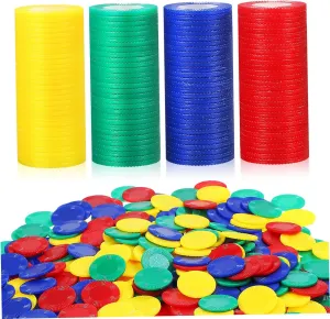 Bingo and Math Games Smooth gourd Finish for Easy Handling and Identification 400pcs Poker Chips Counting Chips Vibrant Colors for 