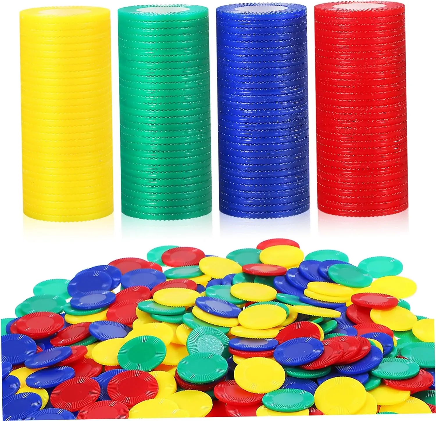 Bingo and Math Games Smooth gourd Finish for Easy Handling and Identification 400pcs Poker Chips Counting Chips Vibrant Colors for 