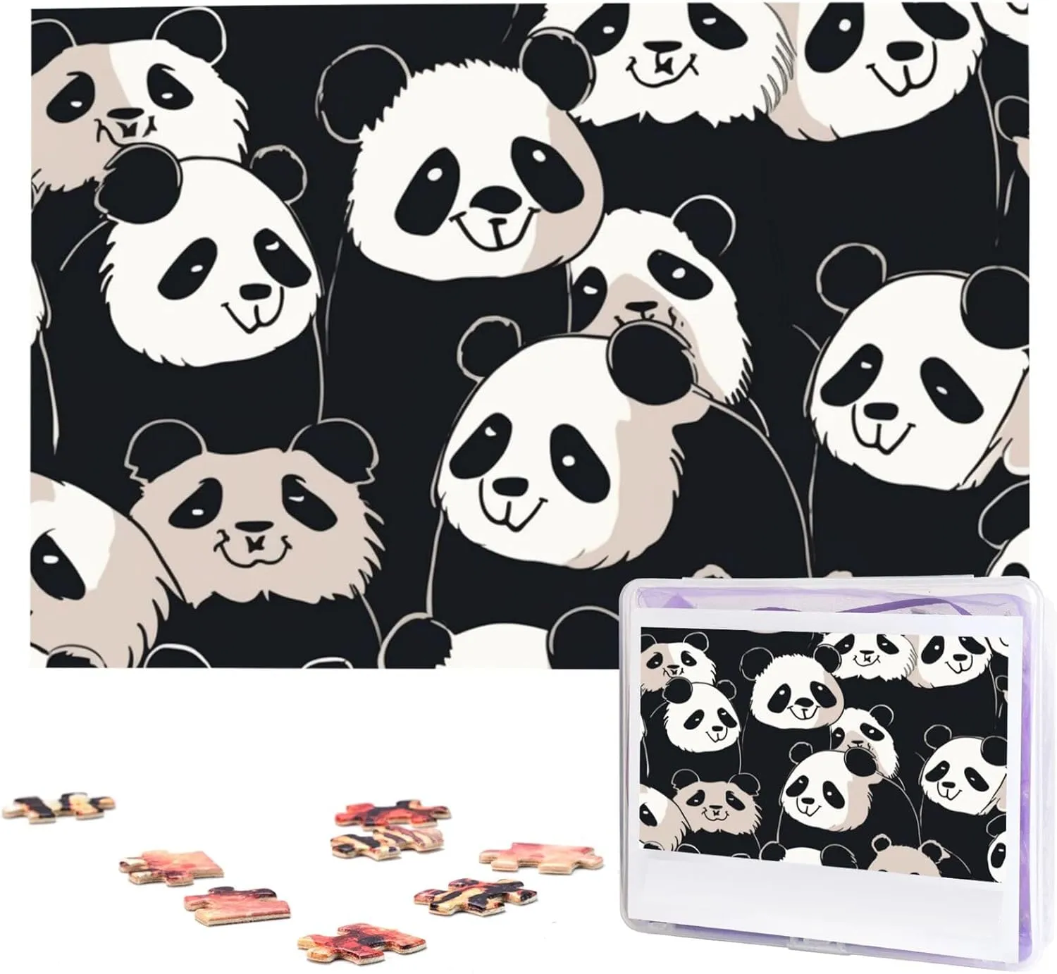 Birthday 29.5 x sequential unemployed exception triple 19.7 inch Panda Animal Puzzles 1000 Pieces$ Jigsaw Puzzle from Photos$ Challenging Puzzle for Adults$ Personalized Wooden Puzzle Gifts for Family$ Wedding 