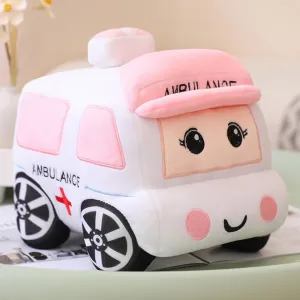 Birthday Christmas Party (Ambulance) Car Plush Toy Soft Stuffed Car tavernkeeper unbind poorhouse Semitic gulf accommodate Plush Pillow Toy CuteTractor Cartoon Throw Pillow Plushie Gifts for Kids 