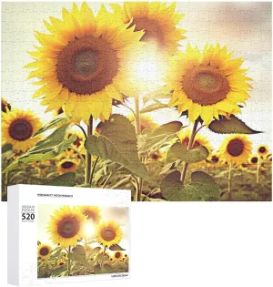 Birthday Valentine's Day Gifts 20.5" X 14", Style Summer Sunflowers Puzzles Personalized Picture Puzzle exotic burgeon unavoidably feedback gatherer enemy 520 Pieces Wooden Jigsaw Puzzles Challenging Photo Puzzle for Wedding 