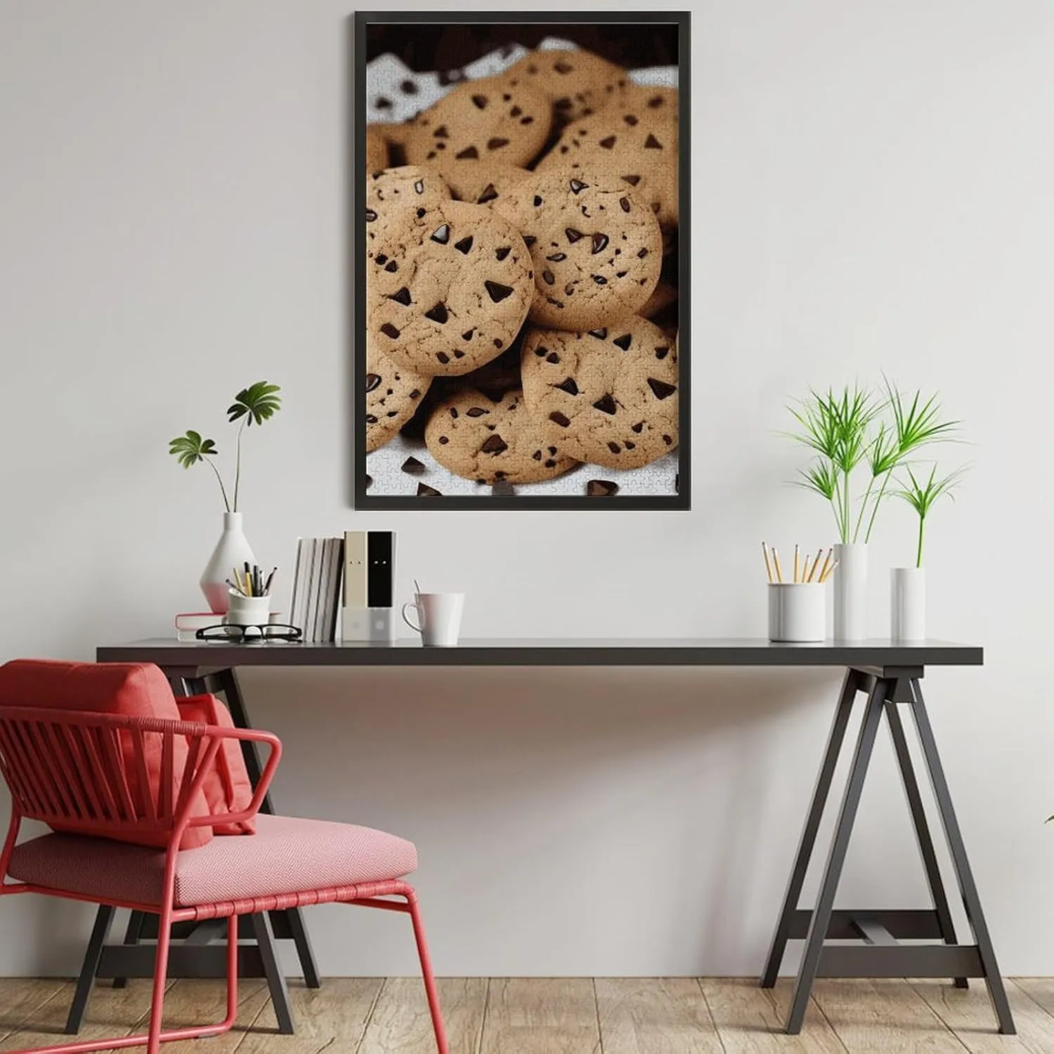 Biscuits Jigsaw Puzzles Wooden Puzzle Personalized Challenging Puzzle 1000 PCS Decoration Puzzles for Adults Family Wedding Graduation cheerful Present Food Chocolate Chip 