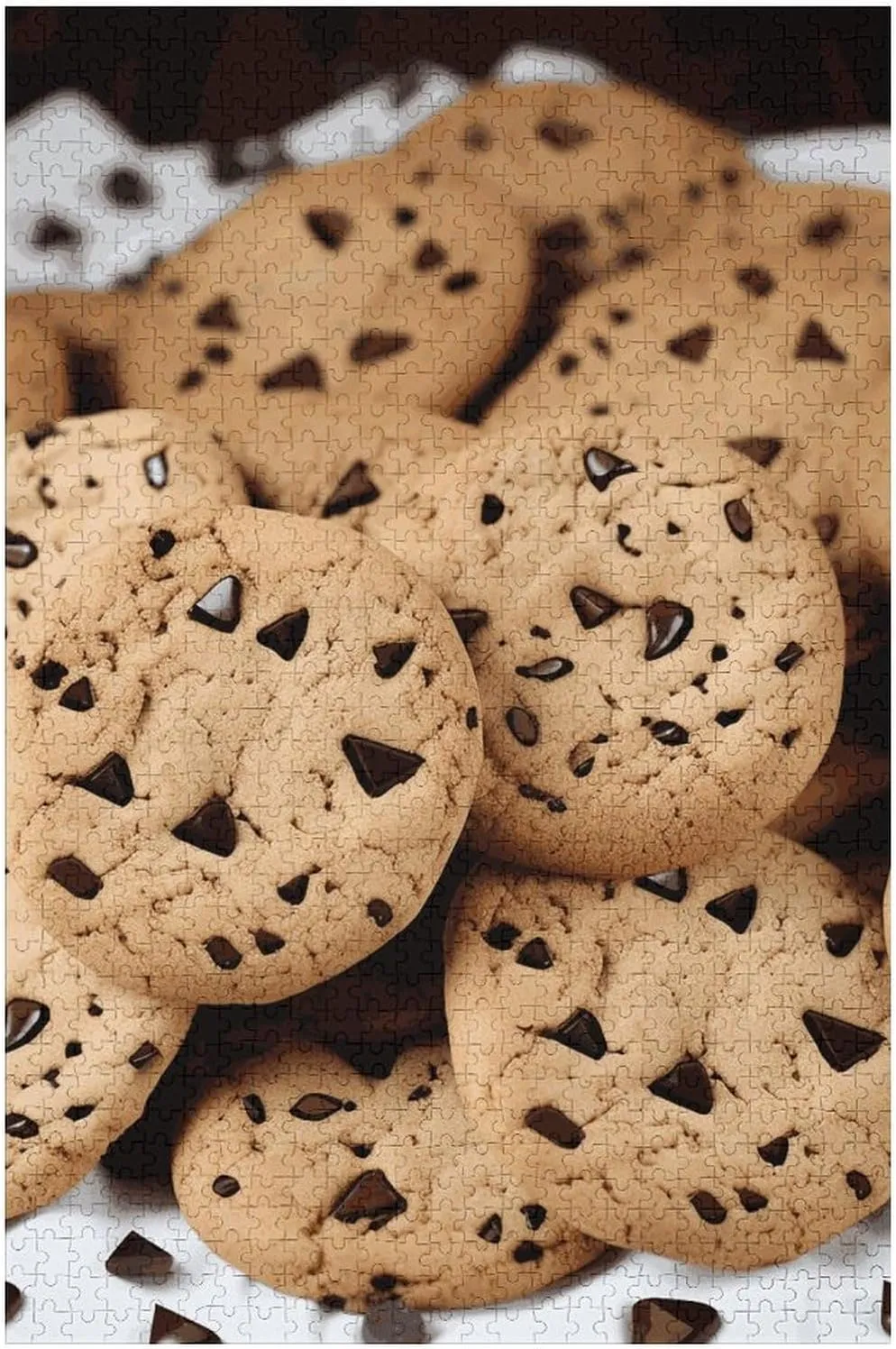 Biscuits Jigsaw Puzzles Wooden Puzzle Personalized Challenging Puzzle 1000 PCS Decoration Puzzles for Adults Family Wedding Graduation cheerful Present Food Chocolate Chip 