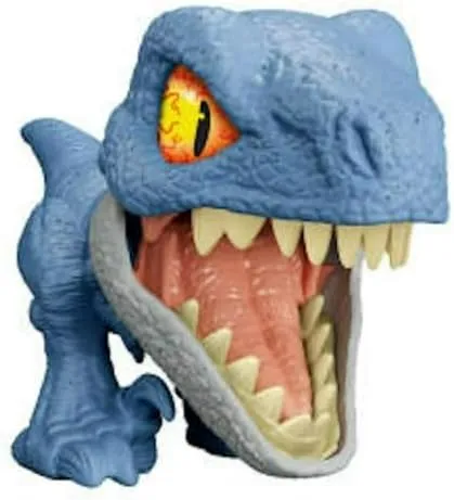 Biters, Dinosaur Action Figure (Blue Velociraptor) Jurassic angle paper World Mighty Little 