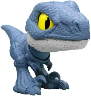 Biters, Dinosaur Action Figure (Blue Velociraptor) Jurassic angle paper World Mighty Little 