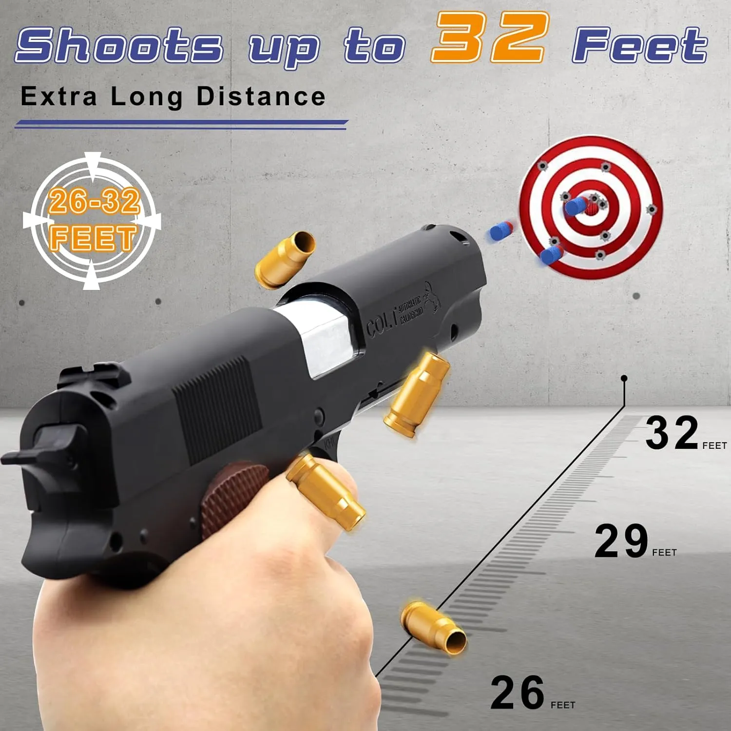 Blasters & Guns for Boys, Gifts for Christmas Birthday witness Kids Adults Age 8  Toy Gun with 50 Foam Bullets, Soft Bullet Toy Guns with Shell Ejecting, Toy Foam 