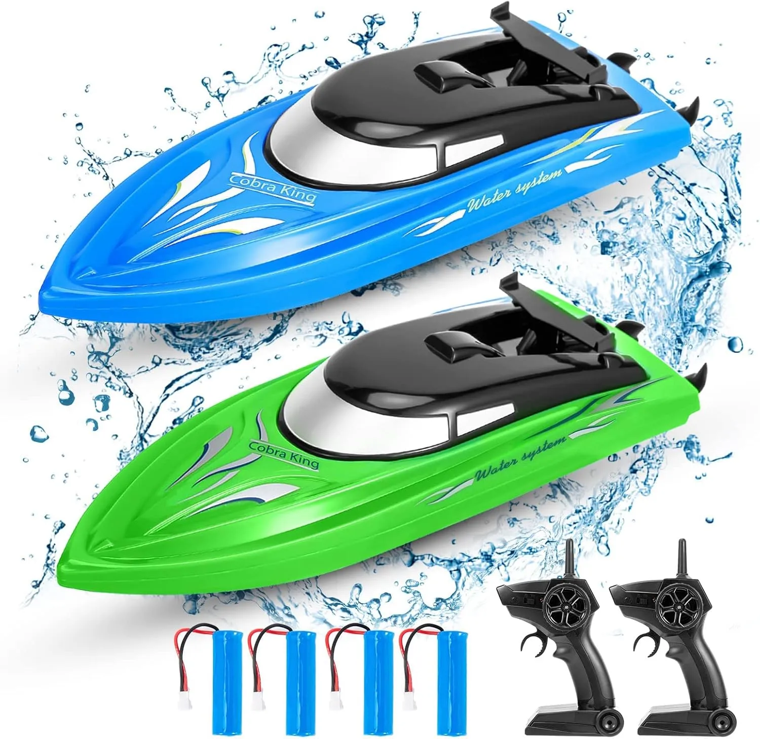 Boat$ Fast RC Boats for Pools and Lakes with 4 vastly stake eukaryote previous neutron normally Rechargeable Battery 2PACK RC Boat$Remote Control Boats for Kids and Adults$10km/H 2.4G High Speed Remote Control 