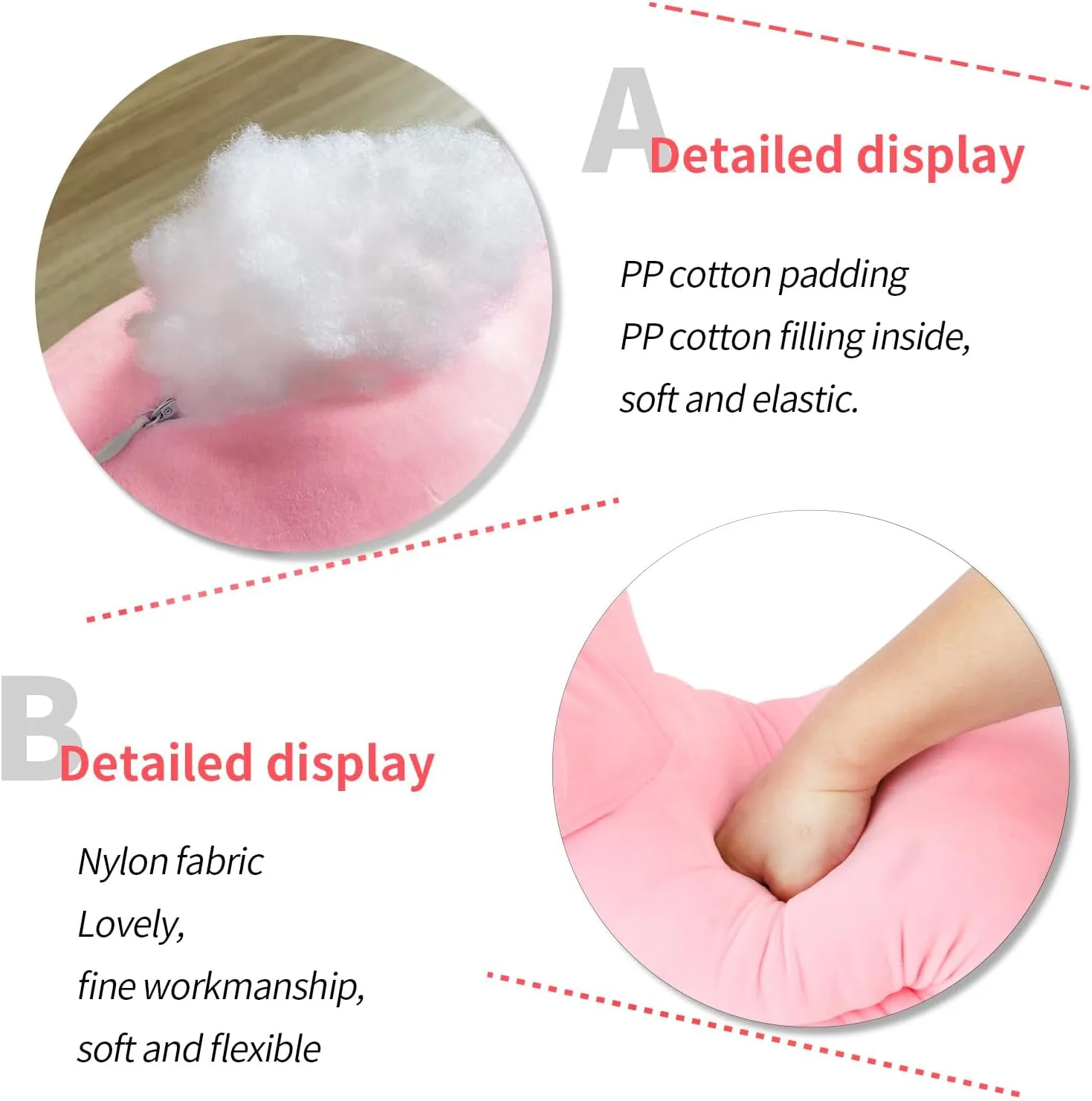 Body Pillows Kawaii Stuffed Animals Plushies Soft Cuddly Cotton Plush Toys Room Decor Gifts for unclear Kids Girls Boys Adults (Pink, 25.9 Inch) AFAN Long Cat Plush Cute Cat 