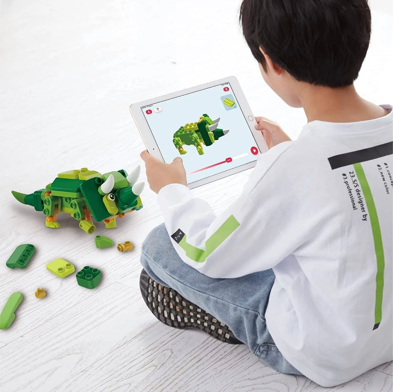 BOTZEES GO Dinosaur Robot for Kids Building Toy Set RC Magic Stick App Based