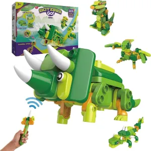 BOTZEES GO Dinosaur Robot for Kids Building Toy Set RC Magic Stick App Based
