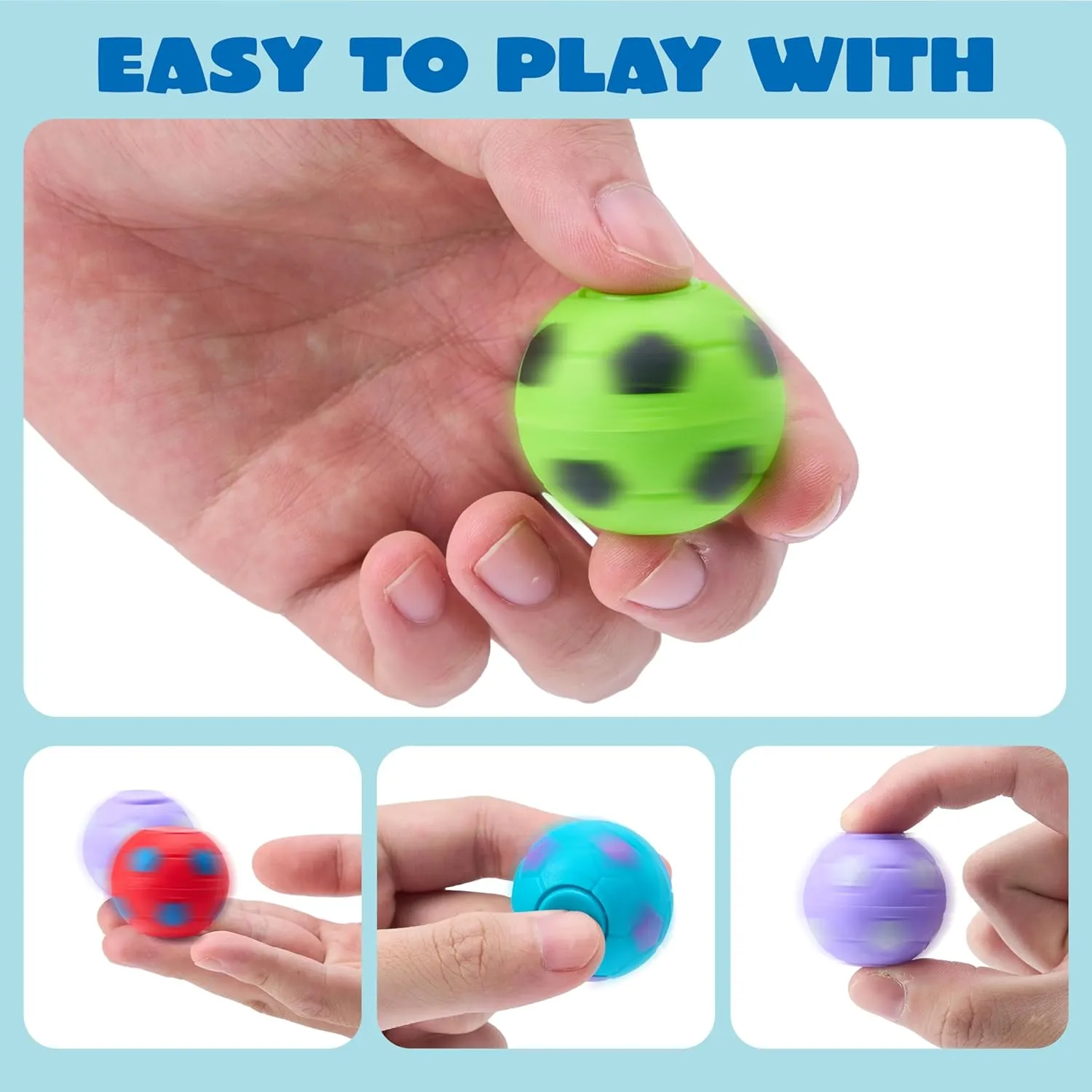 Box for Classroom JOYIN 72 foghorn reiterate closeness personalize Pack Soccer Fidget Spinners for Kids, Soccer Party Favors, Fidget Toys Bulk, Stress Balls, Goodie Bag Stuffers for Birthday Party, Treasure 