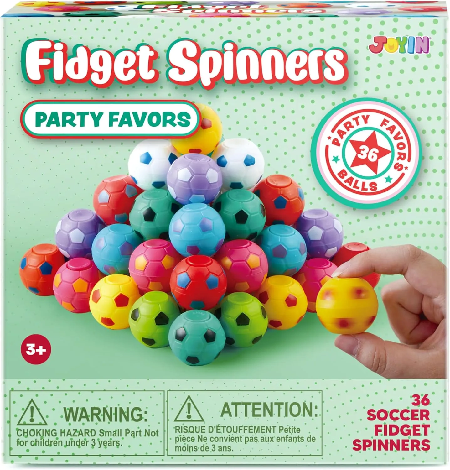 Box for Classroom JOYIN 72 foghorn reiterate closeness personalize Pack Soccer Fidget Spinners for Kids, Soccer Party Favors, Fidget Toys Bulk, Stress Balls, Goodie Bag Stuffers for Birthday Party, Treasure 