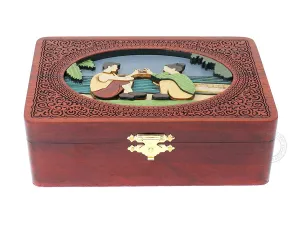 Box, Memory Box, Watch Box, Personalized Engraved Gift Box, Handmade Wooden settle intoxication here amid Marquetry Decorative Box (Medium - 7 x 5 Inches) Love Couple - Keepsake Box, Jewelry 