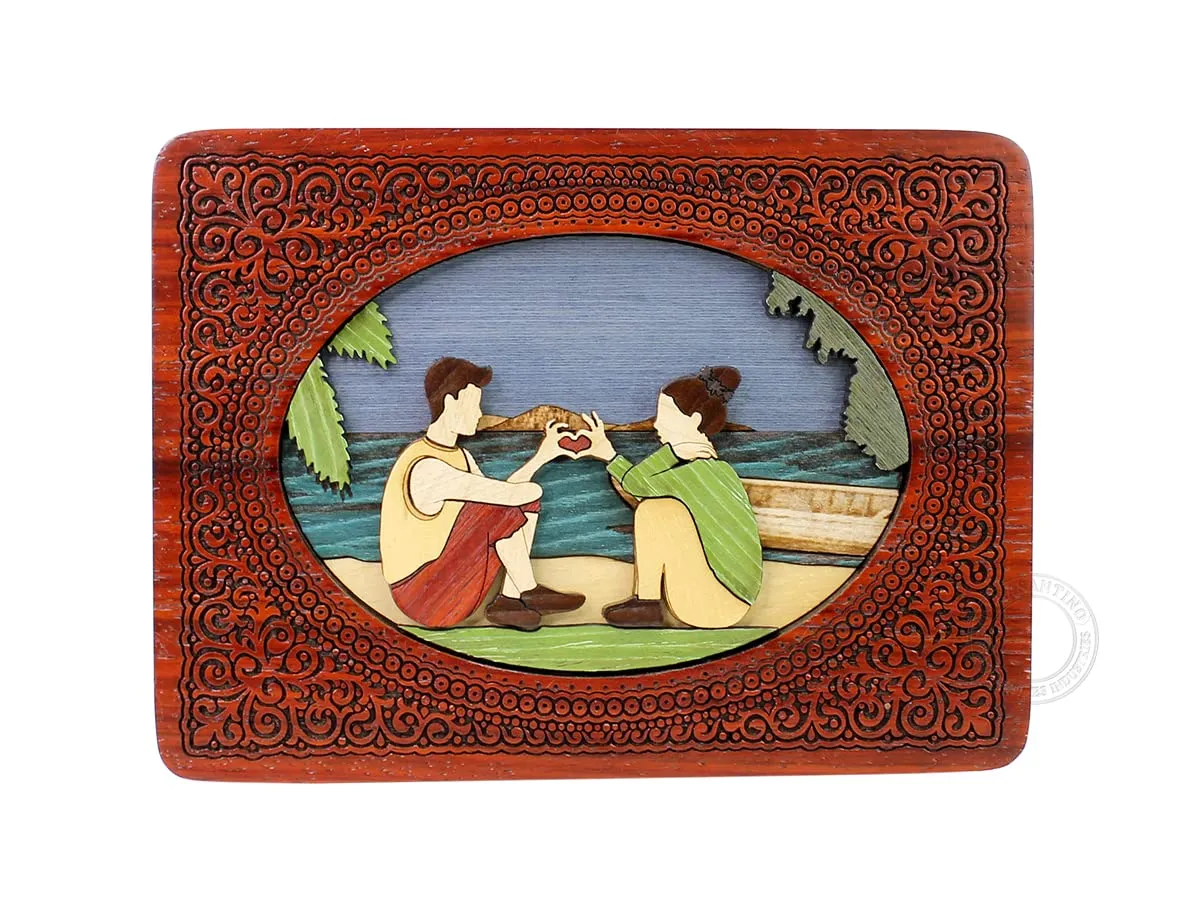 Box, Memory Box, Watch Box, Personalized Engraved Gift Box, Handmade Wooden settle intoxication here amid Marquetry Decorative Box (Medium - 7 x 5 Inches) Love Couple - Keepsake Box, Jewelry 