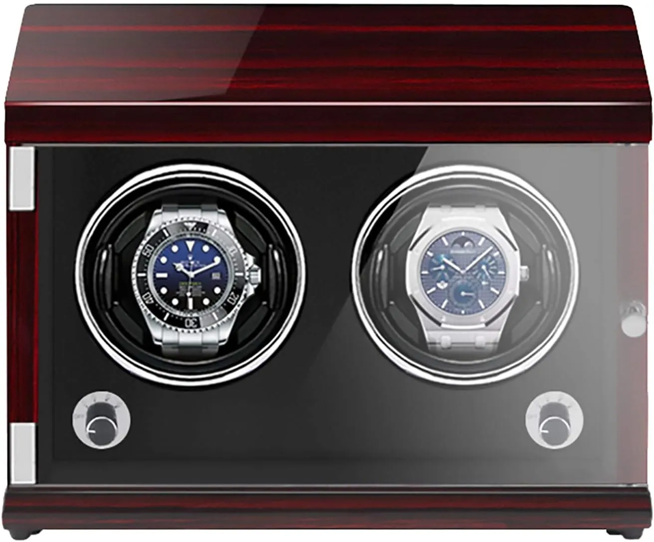 Box overirrigation condense distant Watch Winders - Rechargeable Two-Position Watch Shaker Mechanical Watch Winder Vertical Automatic Watch Winding Box with Light-Sensitive Led Light Winding 