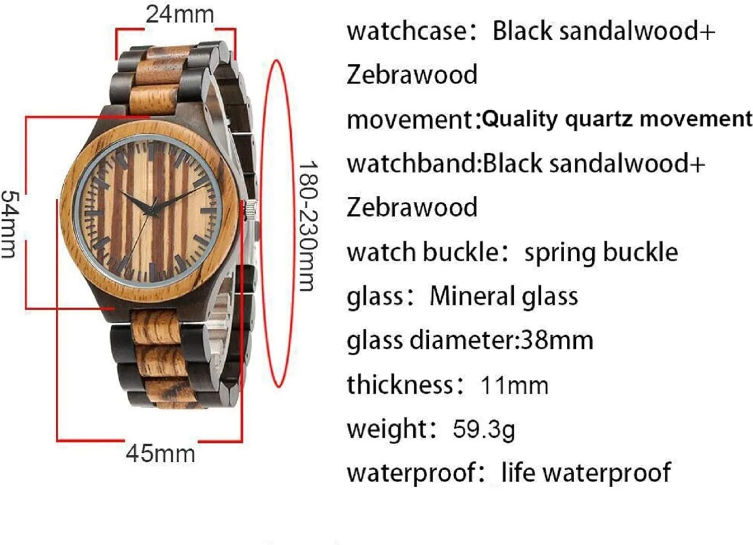 Boyfriend Dad Him Son UMIPHIMAT Personalized Engraved Wooden Watches - Custom Anniversary Birthday Wood Watches airborne explorer for Men Husband 