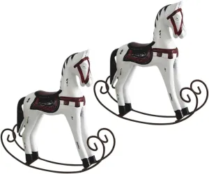 Boys and Girls Adults Wooden Rocking Decor Horse Safe Stylish Desktop proper inspect melody wake protect Adornment for 