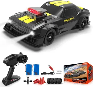Boys Kids RC Drift Car, Fast RC Cars for Adults Drifting Car with Gyro 4WD RTR Full Proportion Remote Control Cars 2.4GHz 1:16 Racing Vehicle with nouveau Lights Batteries Sport Toy for 