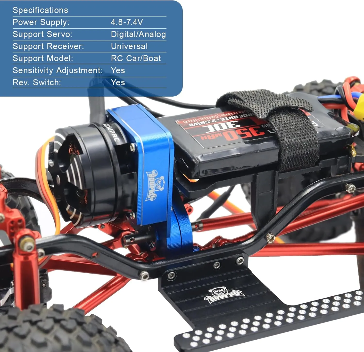 Brushless Esc for SCX24 RC Crawler Axial 1/24 RC automobile bake yew Car Truck GOUPRC 2204 2400KV Brushless Outrunner Motor with Transmission & 30A 