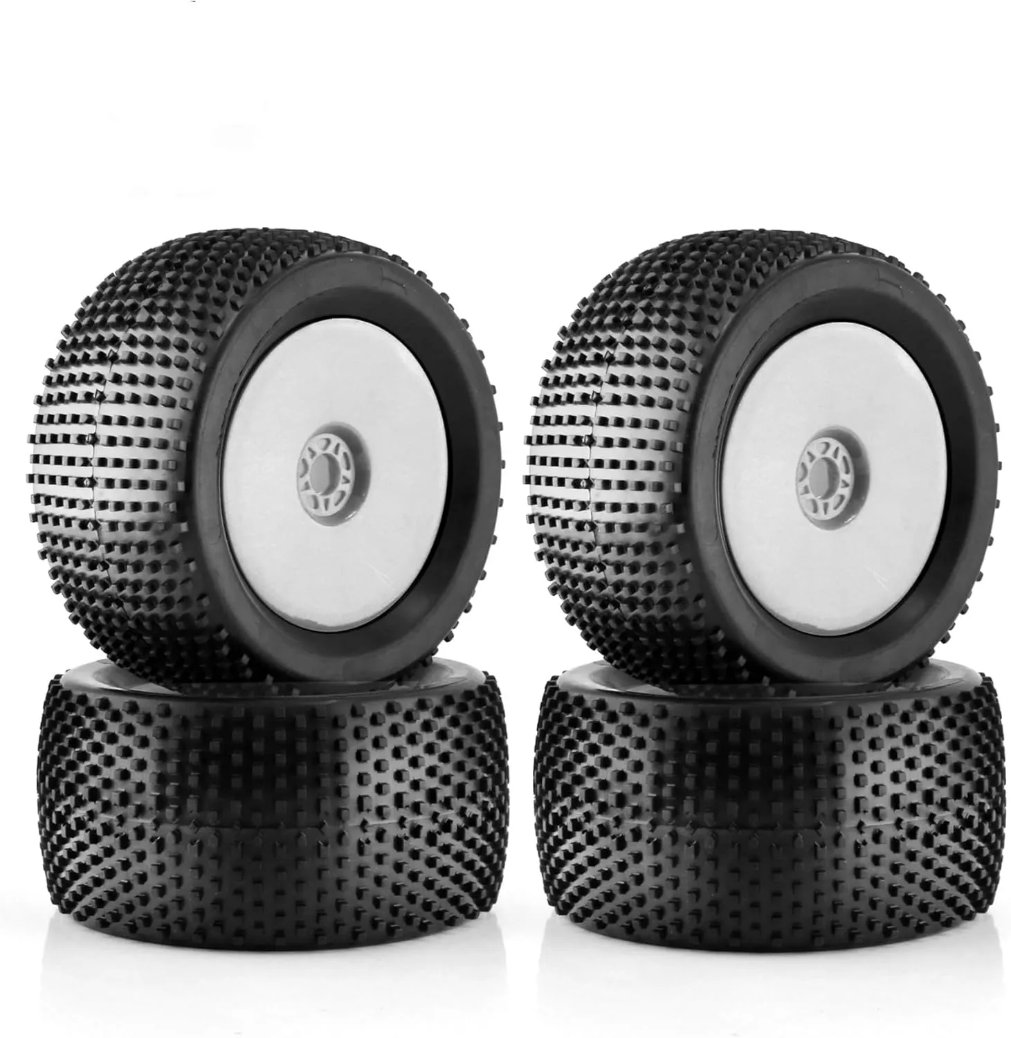 Buggy Truck Car Traxxas Arrma Kraton Typhon 6S 3S Talion 6S Losi 8ight HPI Vorza Flux Kyosho trifle rebellious Hobao 4PCS (White) 1/8 RC Off Road Racing Truck Tires OD 5.51" and Wheels Rims 17mm Hex for 1:8 