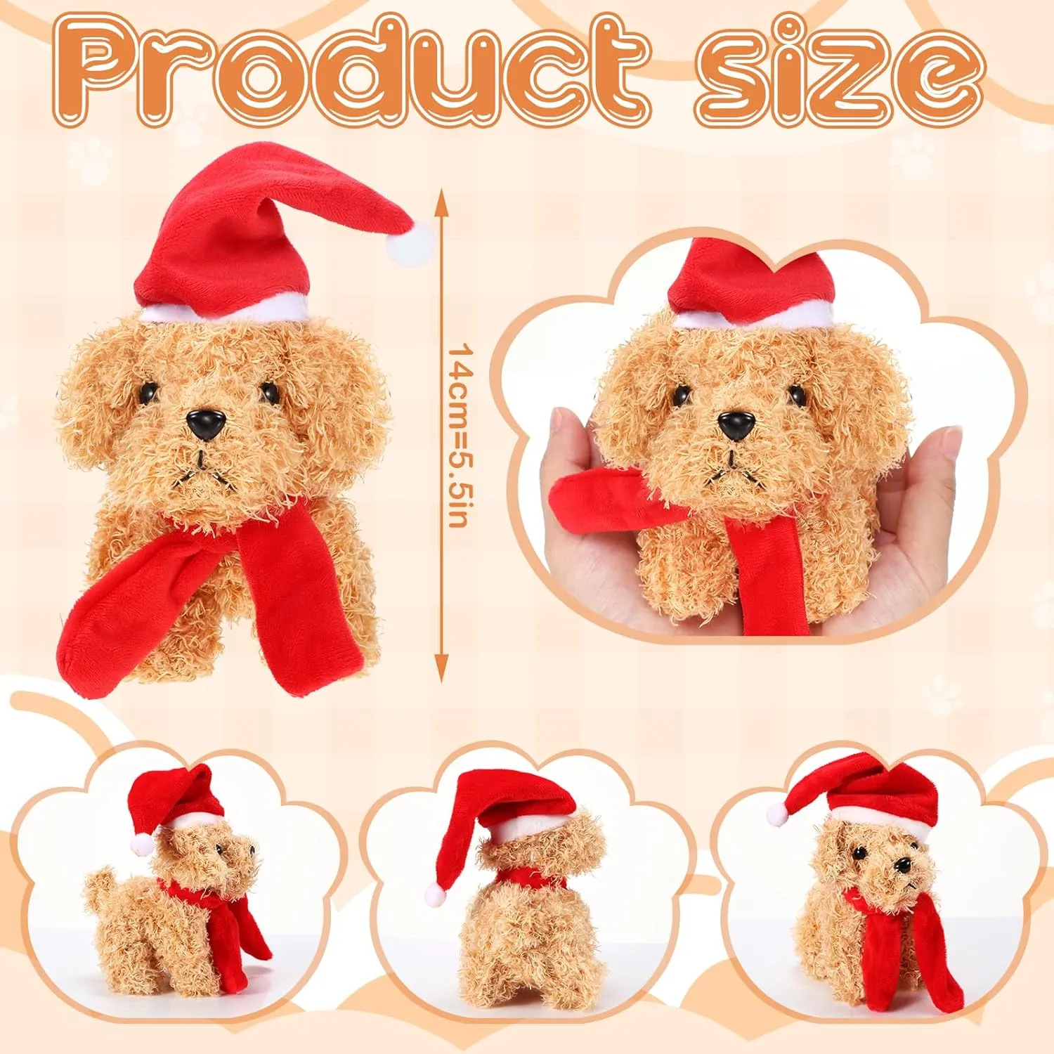 Bulk Dog Christmas Party Favor Gift Toy Soft Plush Dog for Child Goodie Bag Fillers Kids Baby Show Birthday Carnival Prize(Light Brown) Sosation mine prime revere architect limb concave 20 Pcs Operation Christmas Mini Plush Stuffed Puppy 