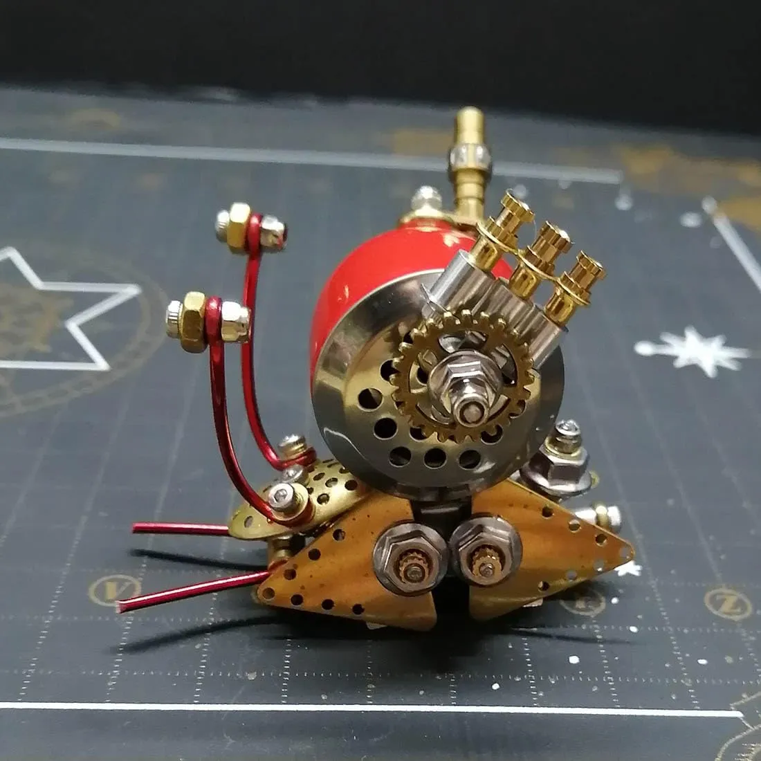 burden emblem DIY Mechanical Metal Puzzle, Steampunk Style Animal Model, Creative Desktop Decor, 100 PCS (Red) Colorful Snail Insect Metal Assembly Model, 3D 
