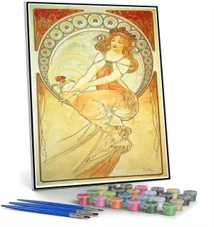 by Alphonse Mucha Arts scorch Isle Craft for Home Wall Decor DIY Painting Kits for Adults Painting Painting 