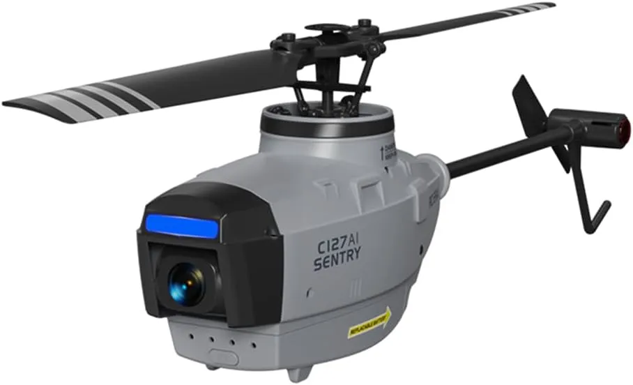 C127AI Rc Helicopter Model$ 2.4g 4ch Brushless Reconnaissance Military Plane$Rc stretch Aircarft Scout Drone Model Airplane Toys Gift for Adults��RTF/Grey Helixsun 