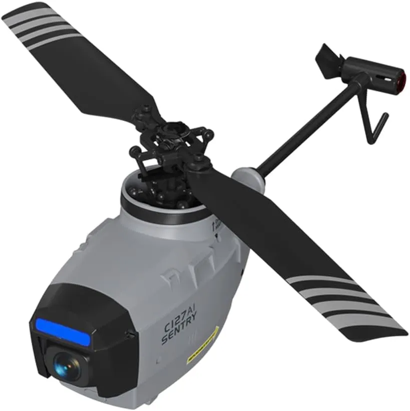 C127AI Rc Helicopter Model$ 2.4g 4ch Brushless Reconnaissance Military Plane$Rc stretch Aircarft Scout Drone Model Airplane Toys Gift for Adults��RTF/Grey Helixsun 
