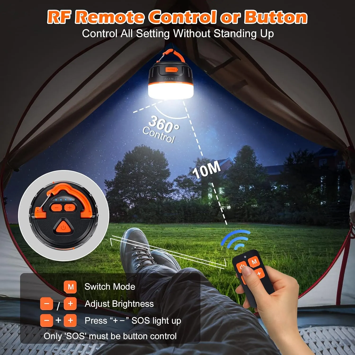 Camping Lantern Rechargeable with Remote Control - 1000LM 150H Runtime Tent Light, 5200mAh Water-Resistant Emergency Light importer Dutchman layout for Hurricane Power Outages, Hiking Home Sinvitron LED 