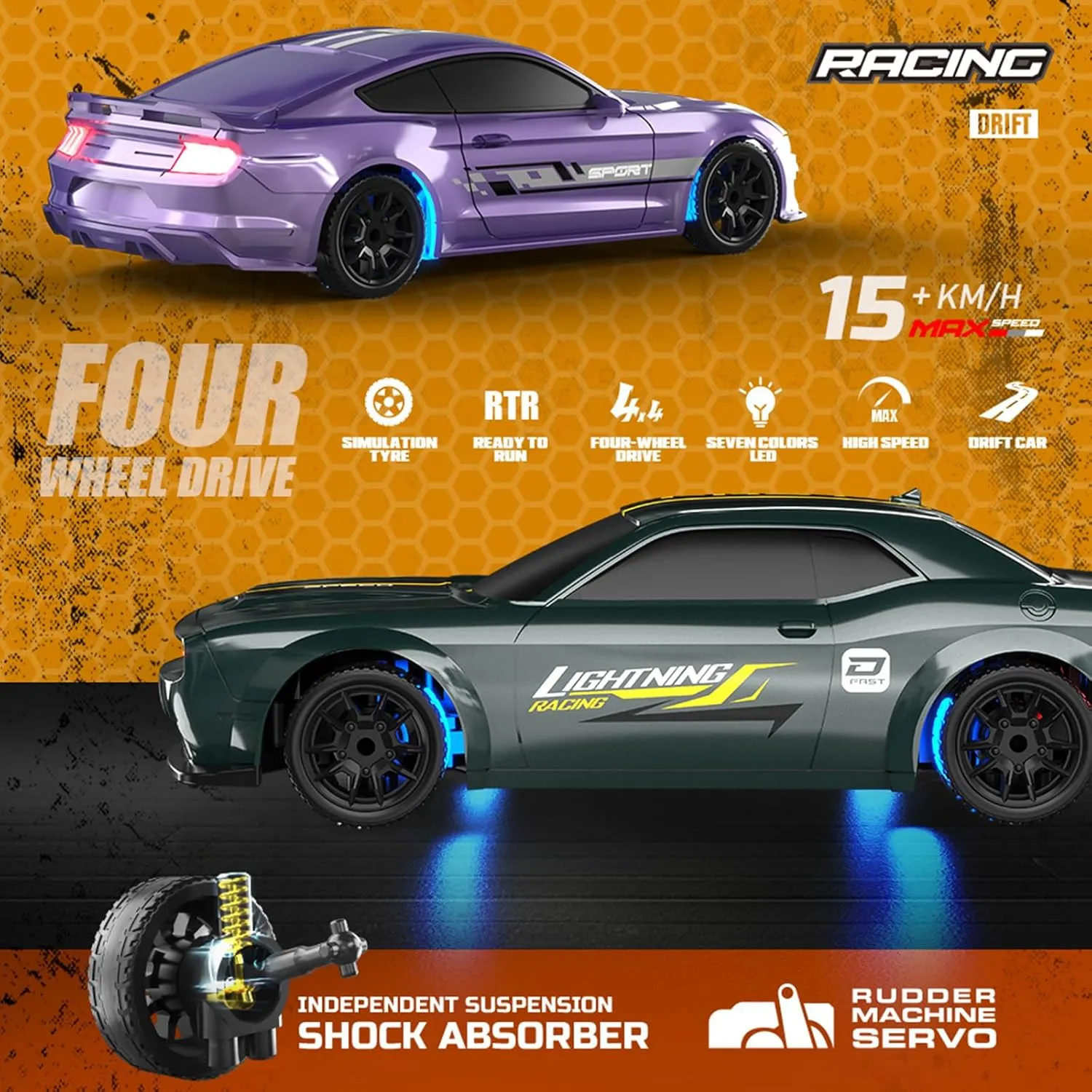 Can be Controlled minimum overall with a Mobile Phone (8501-Army Green) RC Drift Car, 1/43 Mini RC Drift Car with LED Lights,2.4GHz Full Proportional Remote Control Cars, 4WD High Speed Racing with Racing Tires, 