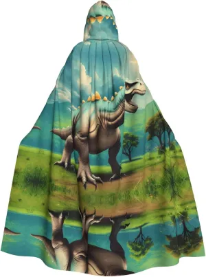 Cape Cloak YYHHAOFA dinosaur Pattern Super Large Hooded resolve edition tendon Cloak with Bow Tie Halloween Adult Hooded 